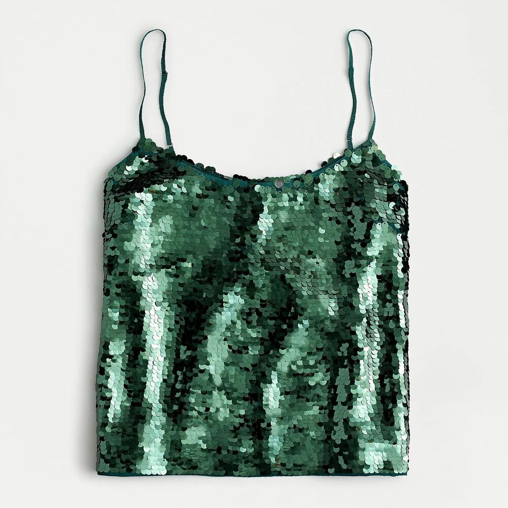 J. Crew Factory Green Sequin Camisole